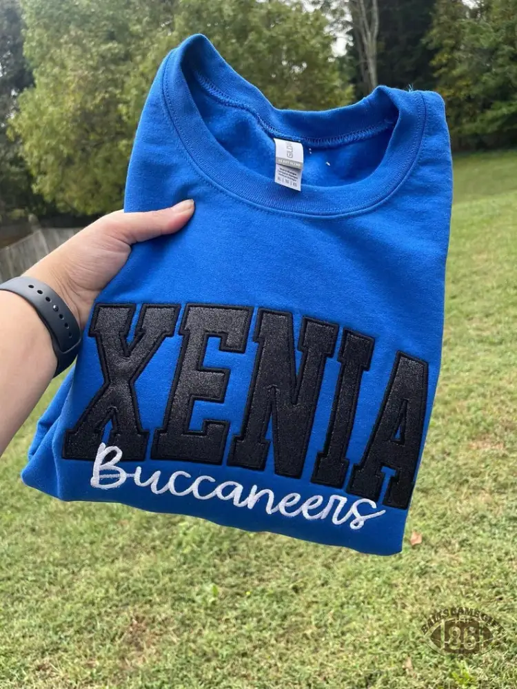 Custom School Mascot Spirit Glitter Applique Sweatshirt or Tee