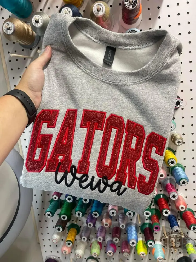 Custom School Mascot Spirit Glitter Applique Sweatshirt or Tee