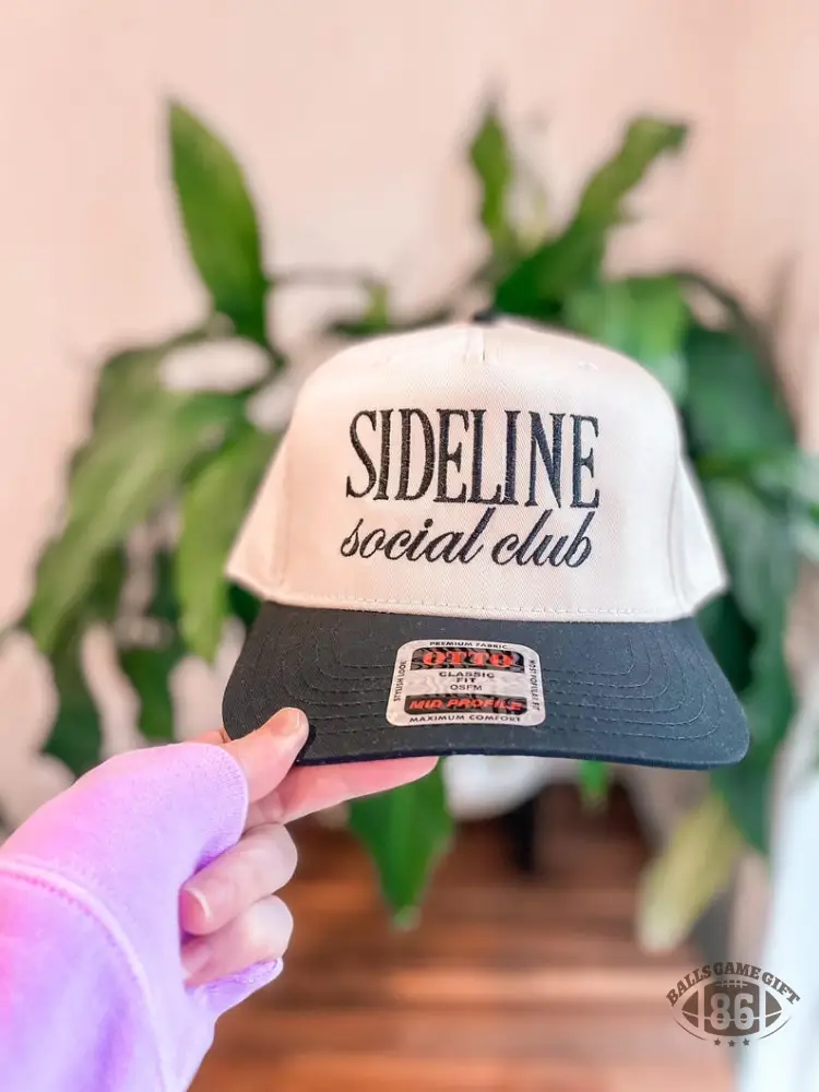 Custom Embroidered Hat Sideline Social Club – Game Day Baseball Cap, thoughtful gift for sports moms