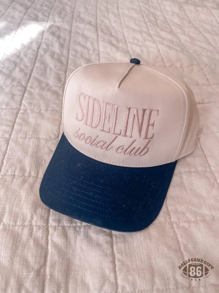 Custom Embroidered Hat Sideline Social Club – Game Day Baseball Cap, thoughtful gift for sports moms