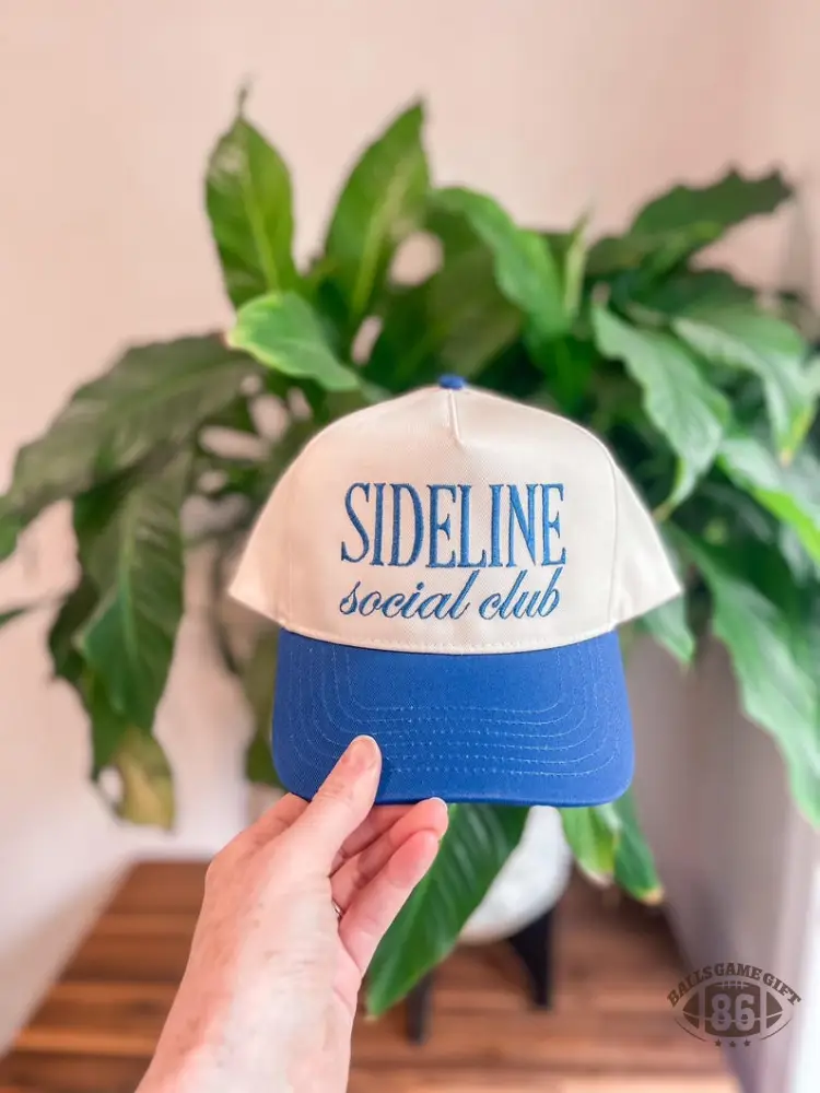 Custom Embroidered Hat Sideline Social Club – Game Day Baseball Cap, thoughtful gift for sports moms