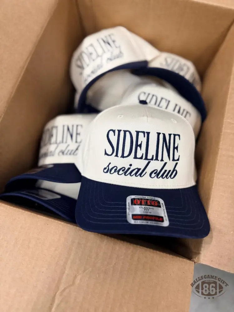 Custom Embroidered Hat Sideline Social Club – Game Day Baseball Cap, thoughtful gift for sports moms