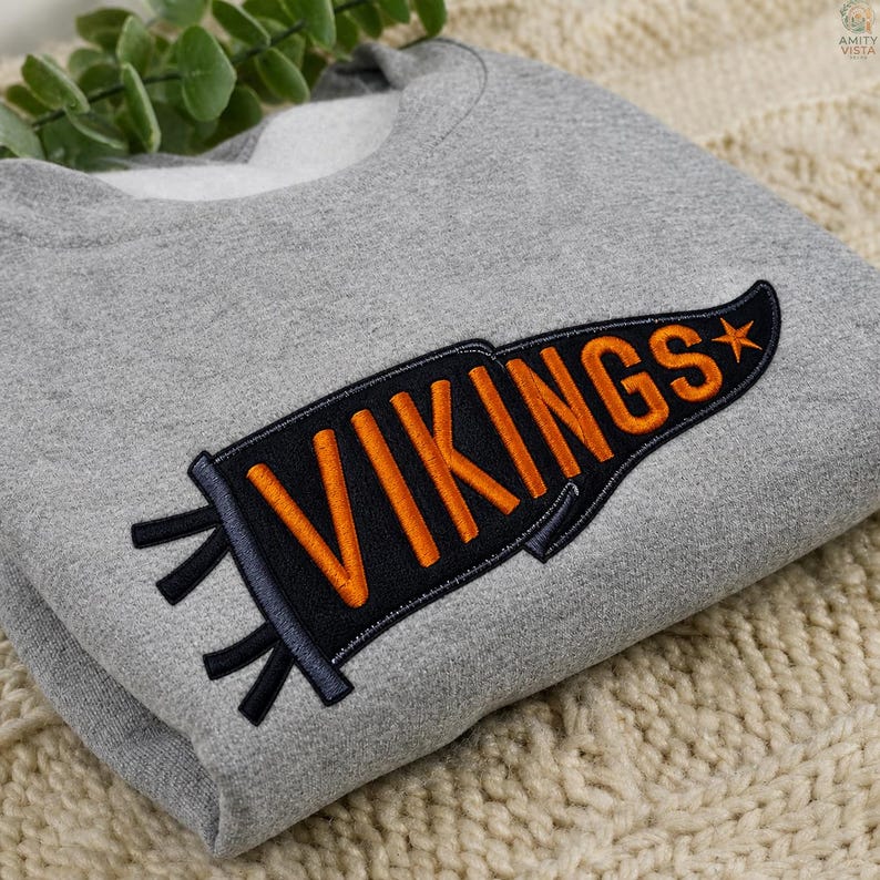 Custom Pennant Embroidered Sweatshirt - Personalized Team & School Spirit Crewneck