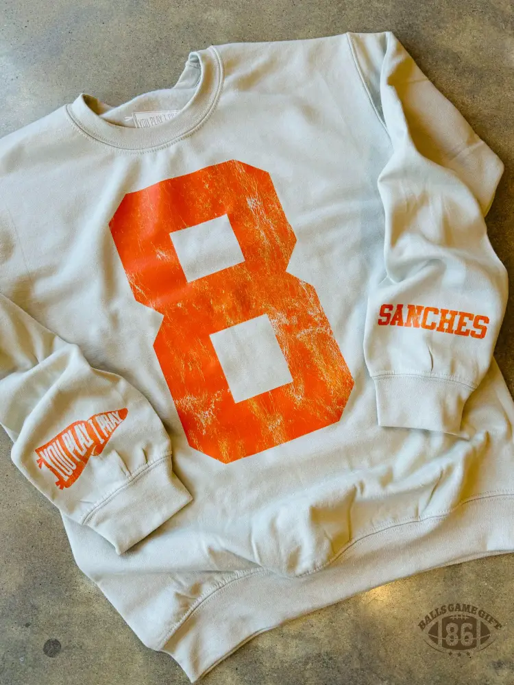 Custom Vintage Varsity Number or Letter Sweatshirt | Personalized Print Team Birthday or City Hoodie | Gifts for Sports Mom