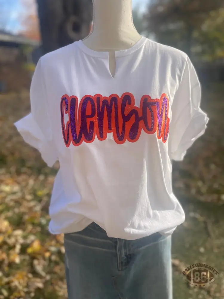 Personalized Team Shirts Custom Sportswear with Mascot Design Sparkle Glitter Sequin T-Shirt for Cheerleading & Events