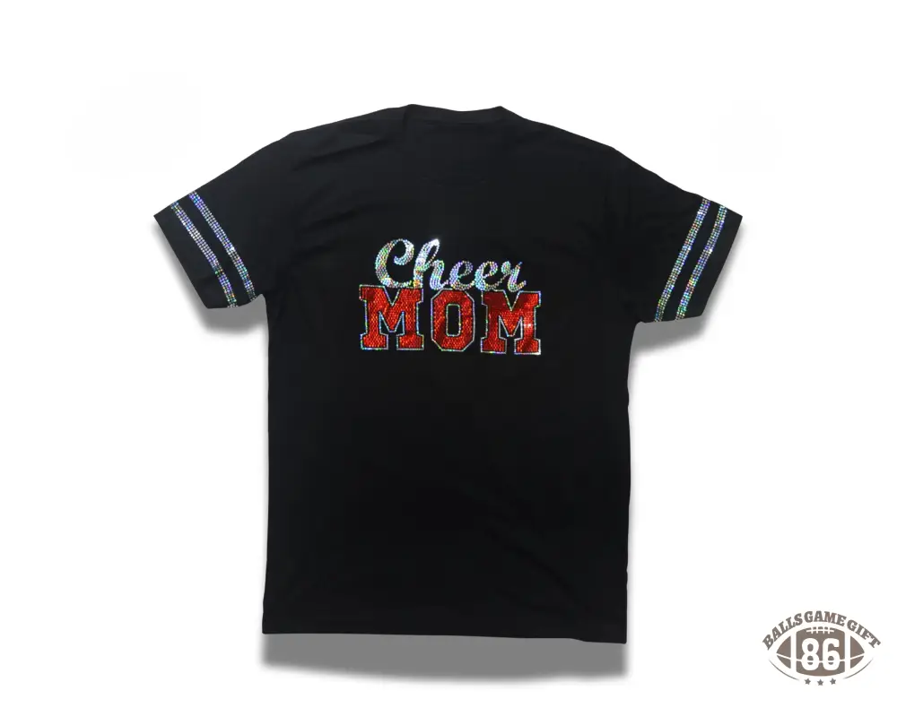 Your Go-To Cheer Mom Shirt ✨ Sparkly, Bold & Perfect for Game Day
