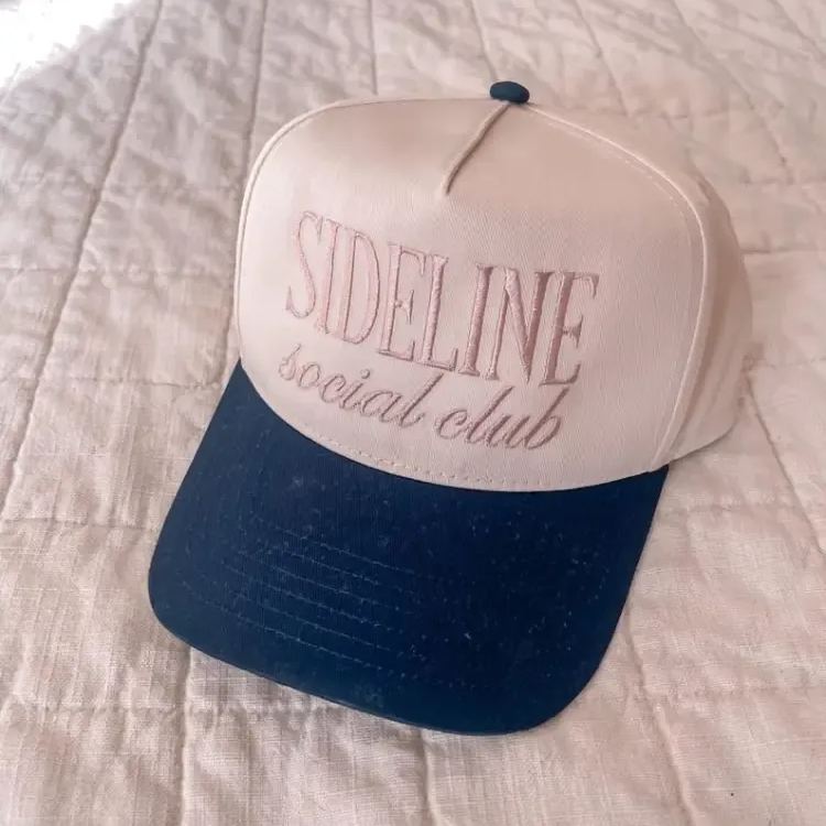 Custom Embroidered Hat Sideline Social Club – Game Day Baseball Cap, thoughtful gift for sports moms