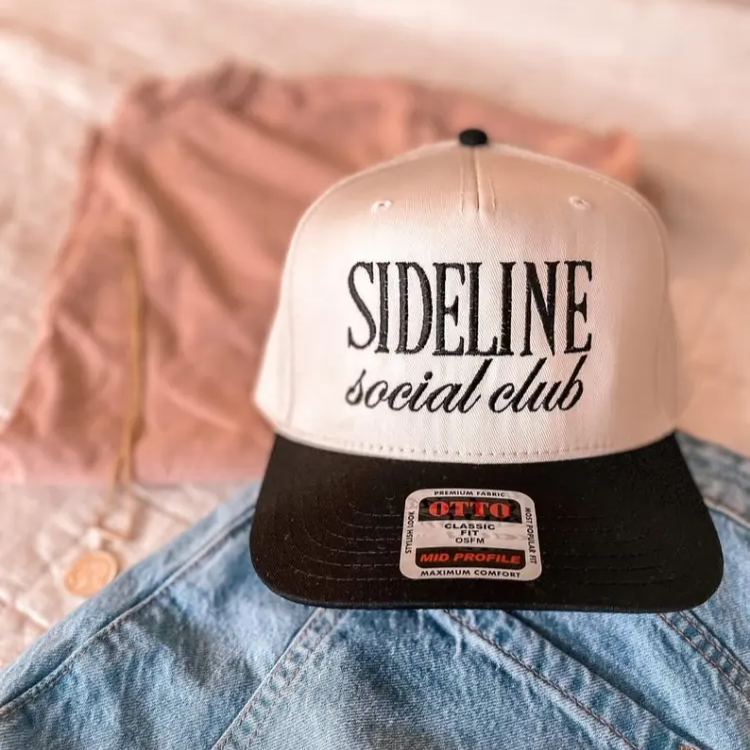 Custom Embroidered Hat Sideline Social Club – Game Day Baseball Cap, thoughtful gift for sports moms