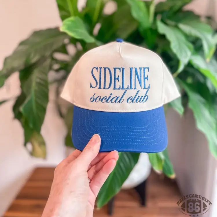Custom Embroidered Hat Sideline Social Club – Game Day Baseball Cap, thoughtful gift for sports moms