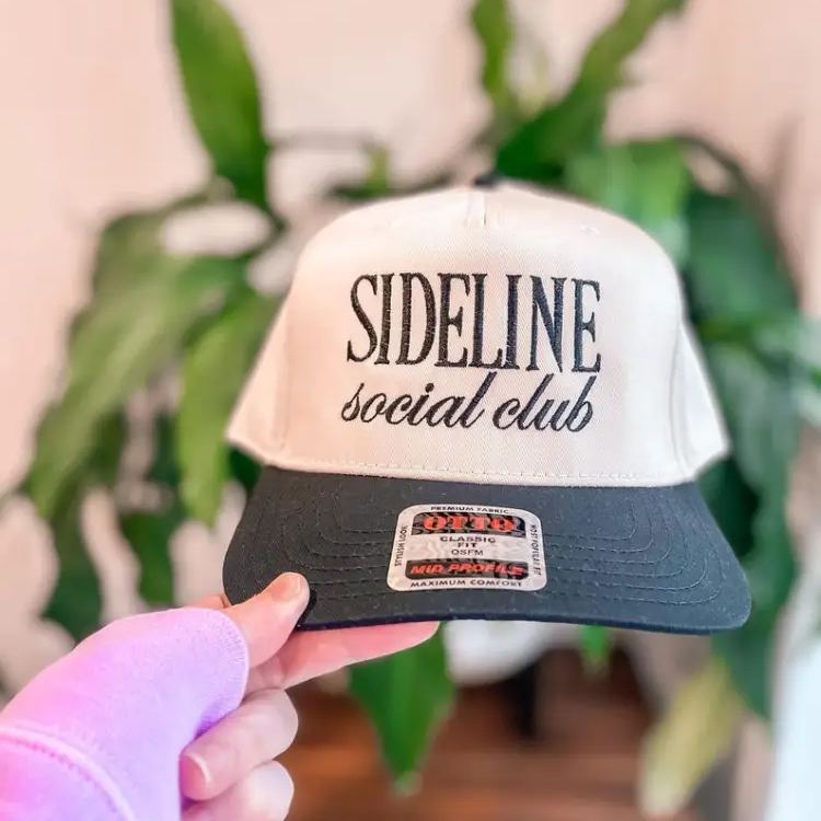Custom Embroidered Hat Sideline Social Club – Game Day Baseball Cap, thoughtful gift for sports moms
