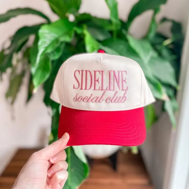 Custom Embroidered Hat Sideline Social Club – Game Day Baseball Cap, thoughtful gift for sports moms