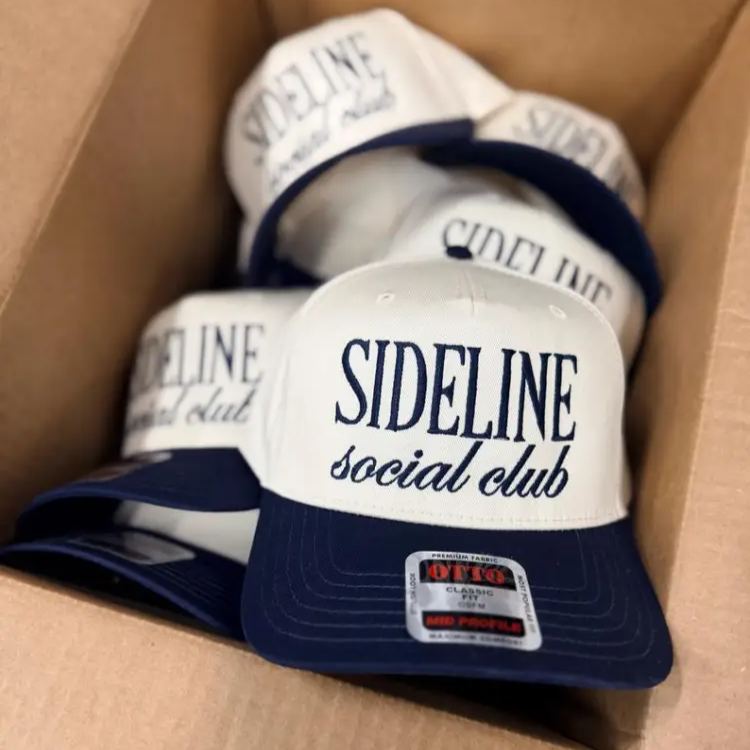 Custom Embroidered Hat Sideline Social Club – Game Day Baseball Cap, thoughtful gift for sports moms