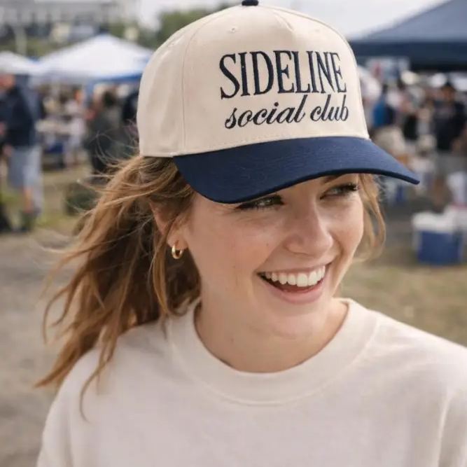 Custom Embroidered Hat Sideline Social Club – Game Day Baseball Cap, thoughtful gift for sports moms