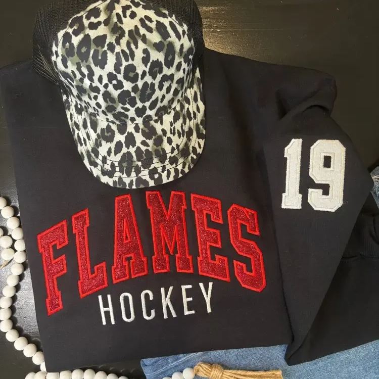 Custom Glitter Applique Team Sport Sweatshirt