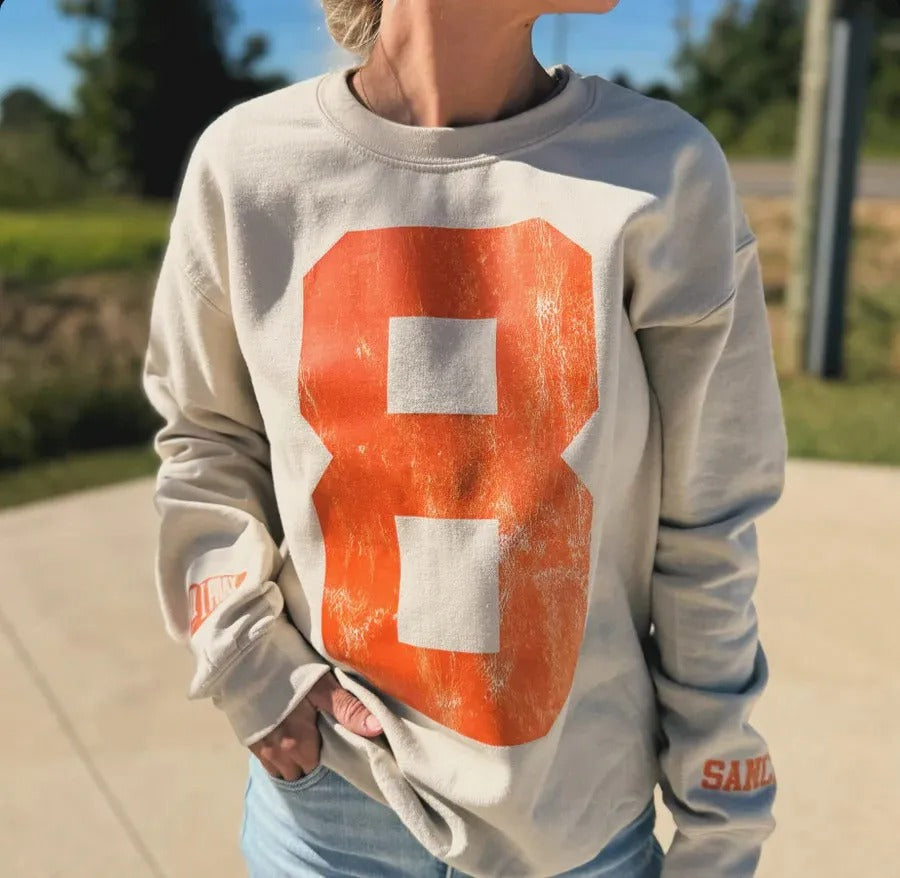 Custom Vintage Varsity Number or Letter Sweatshirt | Personalized Print Team Birthday or City Hoodie | Gifts for Sports Mom