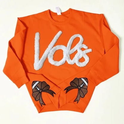 Custom Chenille Team Sweatshirt with Bow – Cozy Style & Fan Spirit 