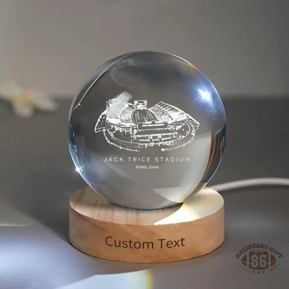 Jack Trice Stadium 3D Spherical Crystal Ball Lamp