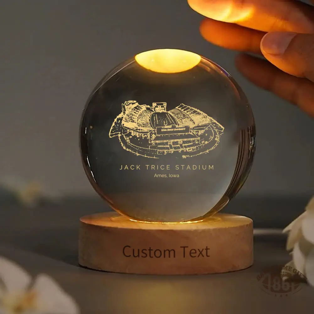 Jack Trice Stadium 3D Spherical Crystal Ball Lamp