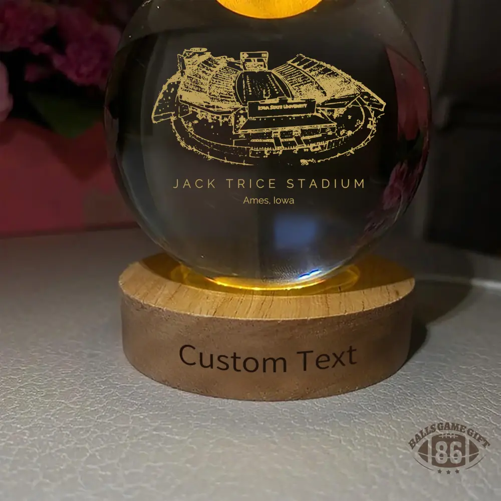 Jack Trice Stadium 3D Spherical Crystal Ball Lamp