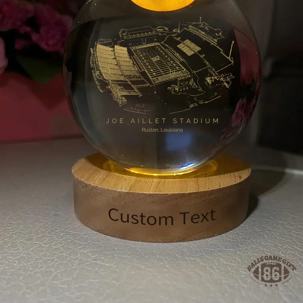 Joe Aillet Stadium 3D Spherical Crystal Ball Lamp