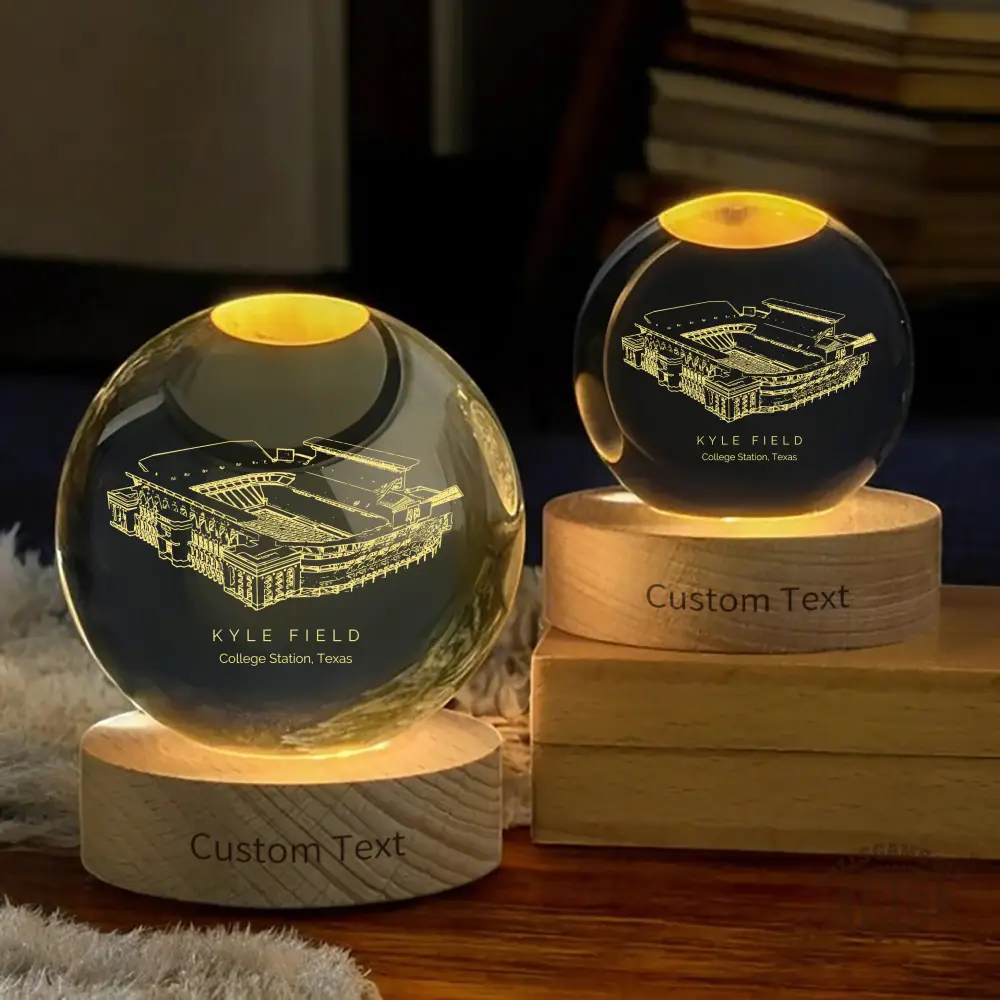 Kyle Field Stadium 3D Spherical Crystal Ball Lamp