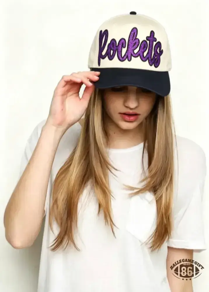 Las Vegas Raiders Inspired Glitter Script Hat - Sparkly Letter Adjustable Trucker Cap