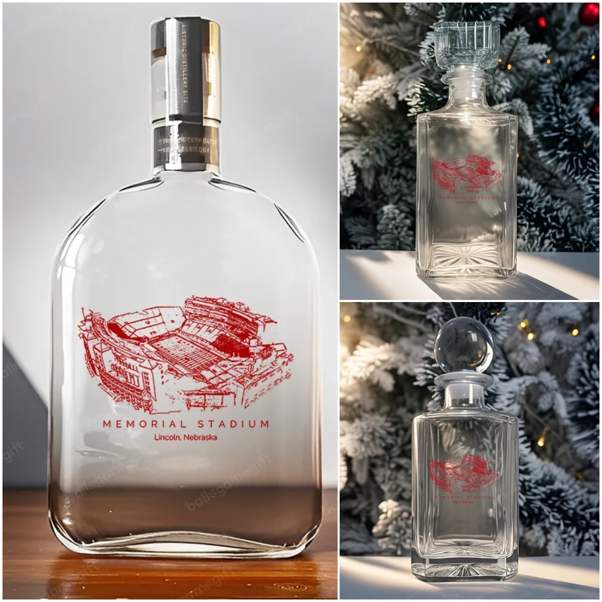 Memorial Stadium (Lincoln) - Nebraska Cornhuskers Whiskey Bottles