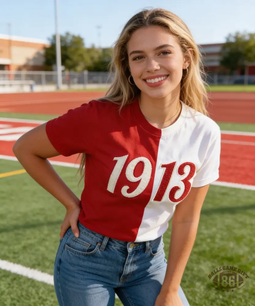 Customizable Split Sorority T-Shirt - Personalized Founding Year & Color Greek Life Tee