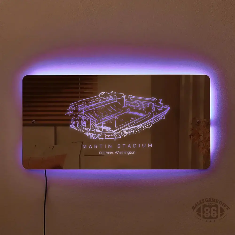 Martin Stadium Washington Mirror Light-Gifts For Sports Lovers、Washington State Cougars