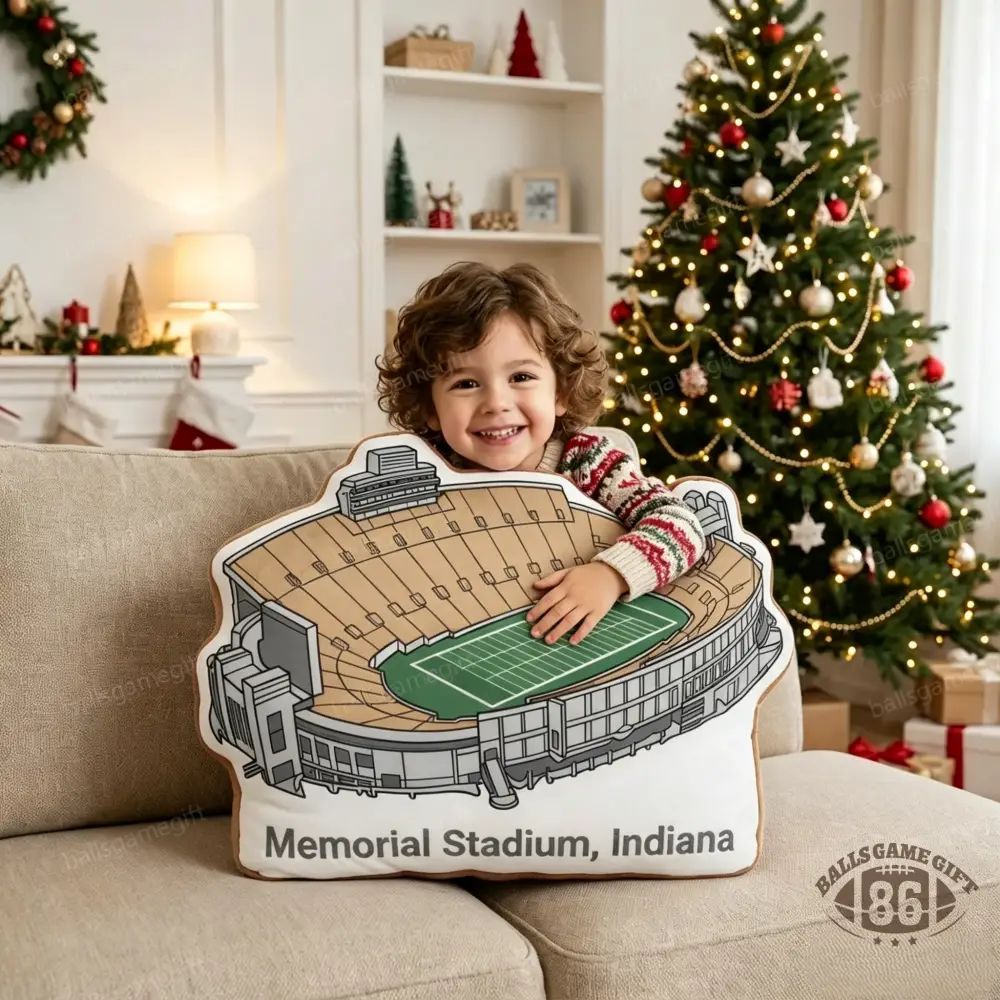 Memorial Stadium (Indiana）Plush Pillow