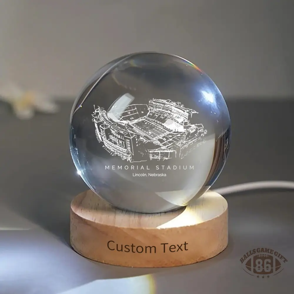 Memorial Stadium (Lincoln) 3D Spherical Crystal Ball Lamp