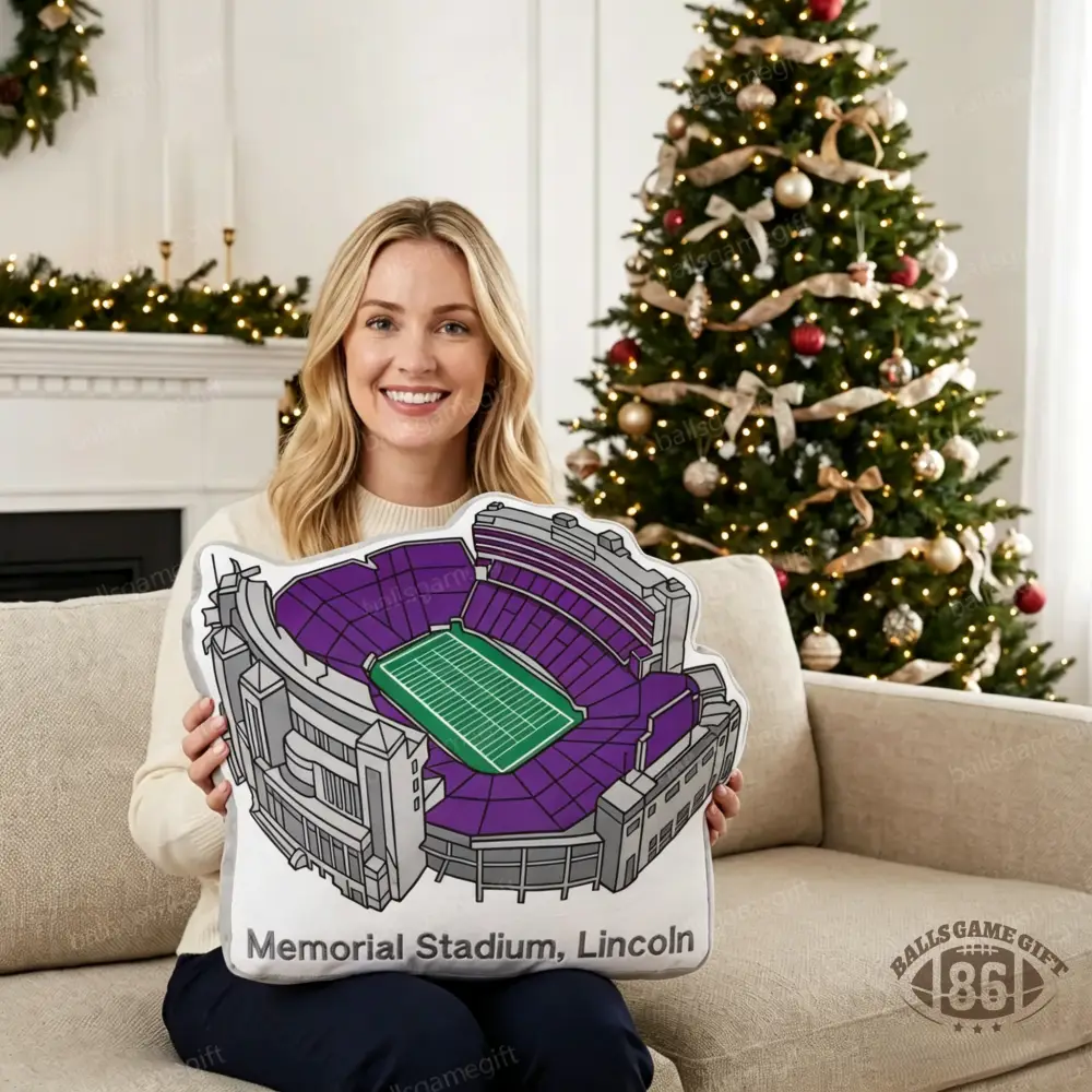 Memorial Stadium (Lincoln）Plush Pillow