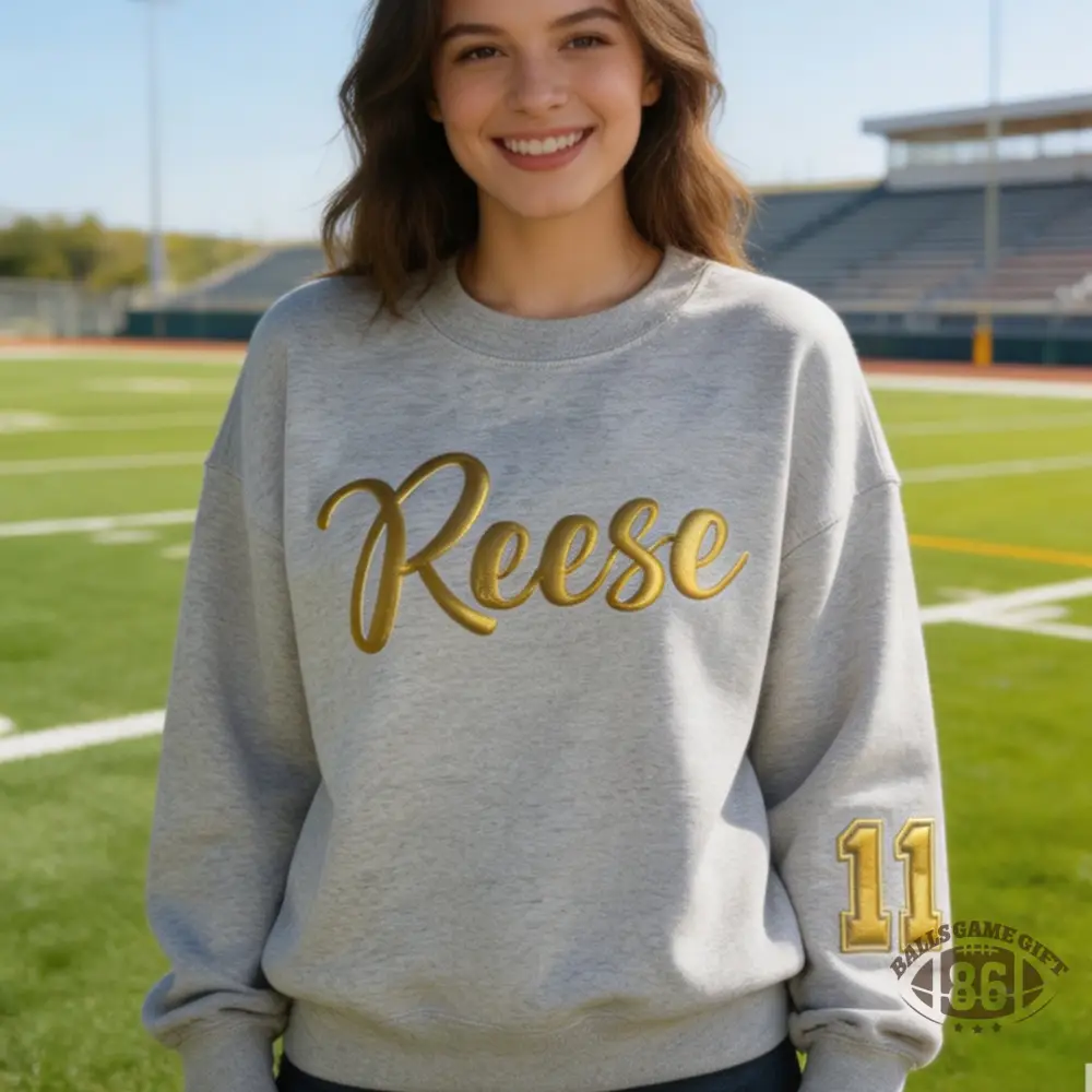 [Copy]Retro Team Crewneck, Custom Sleeve Numbers, Game Day Cheer Sweatshirt