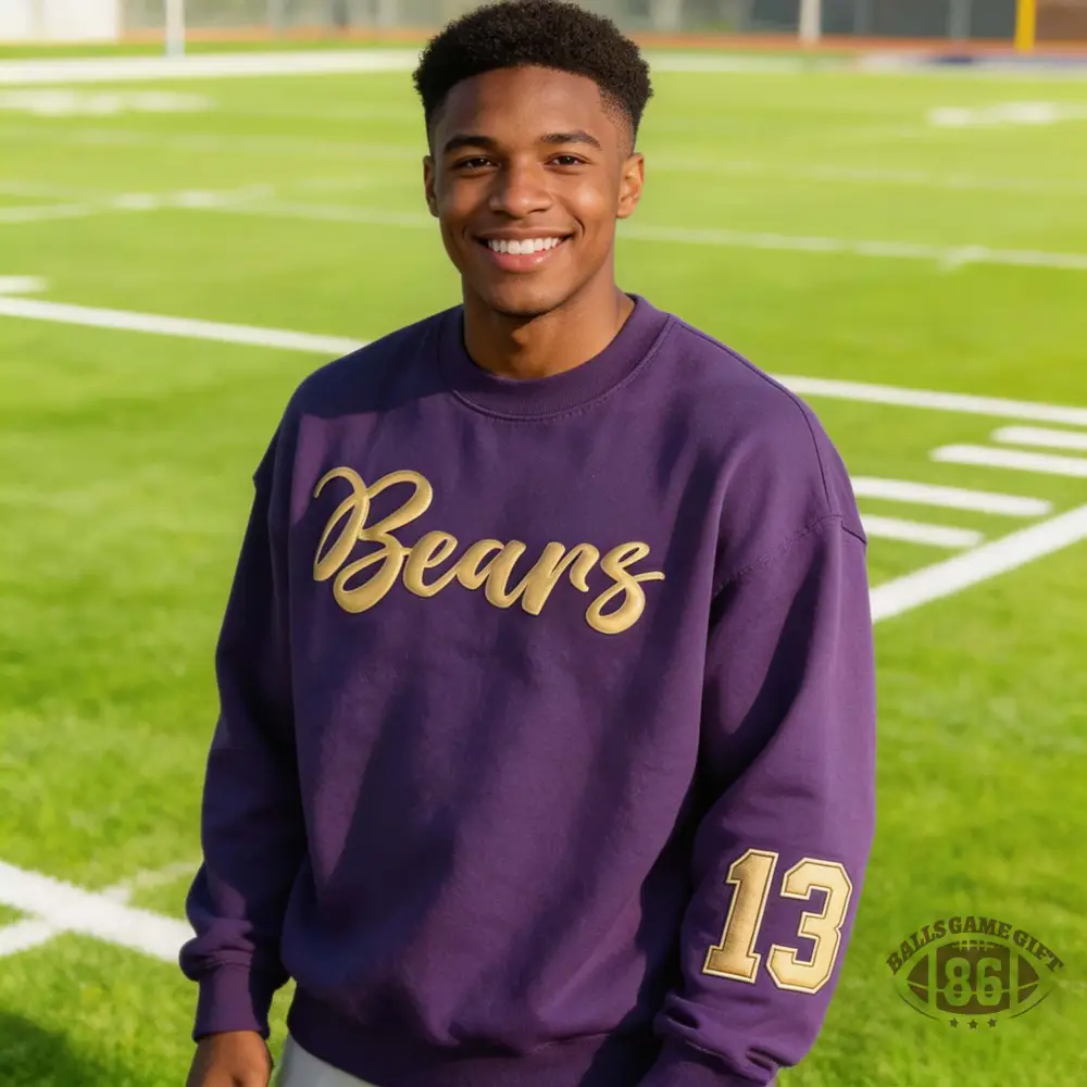 [Copy]Retro Team Crewneck, Custom Sleeve Numbers, Game Day Cheer Sweatshirt