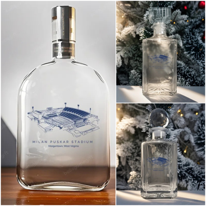 Milan Puskar Stadium - West Virginia Mountaineers Whiskey Bottles