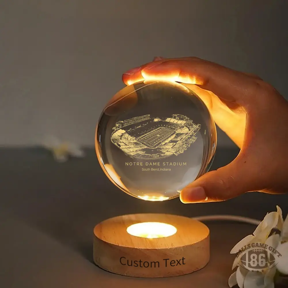 Notre Dame Stadium 3D Spherical Crystal Ball Lamp