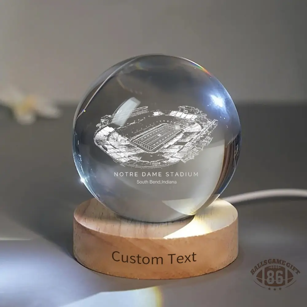 Notre Dame Stadium 3D Spherical Crystal Ball Lamp