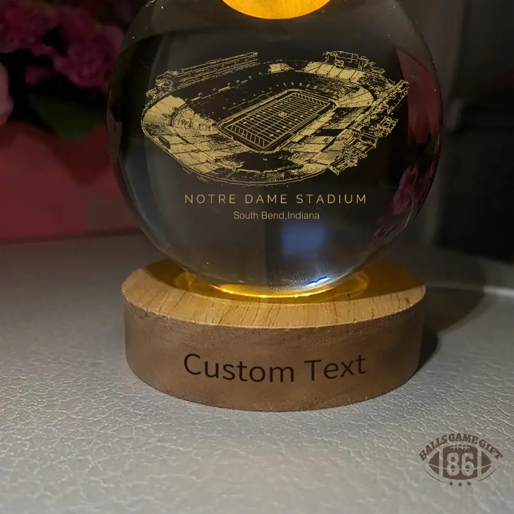 Notre Dame Stadium 3D Spherical Crystal Ball Lamp