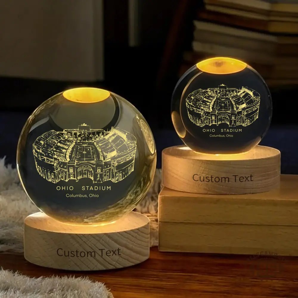 Ohio Stadium 3D Spherical Crystal Ball Lamp