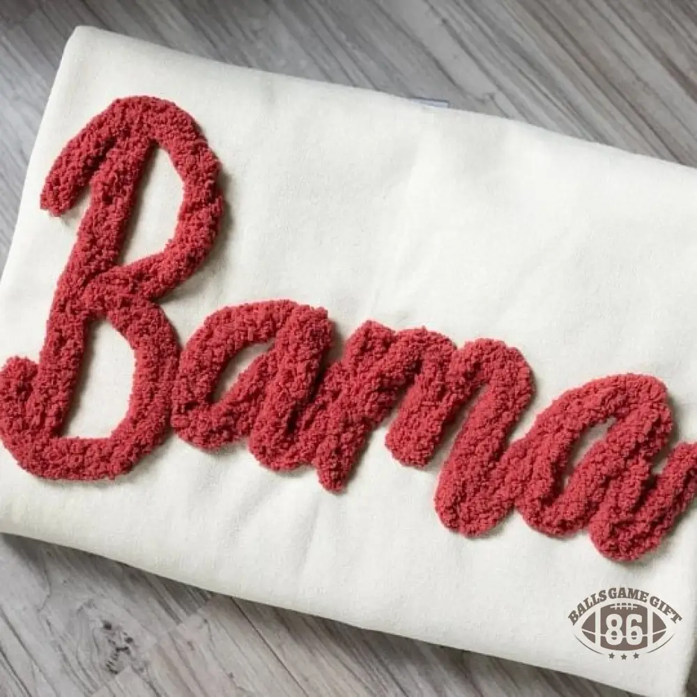 Oversized Chenille Letter Sweatshirt - Custom State/Team Crewneck