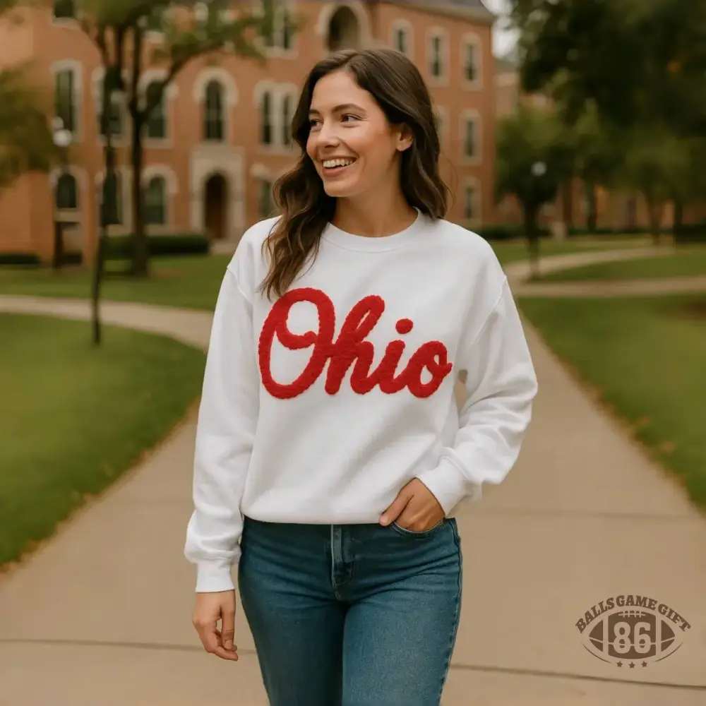 Oversized Team Chenille Embroidered Sweatshirt
