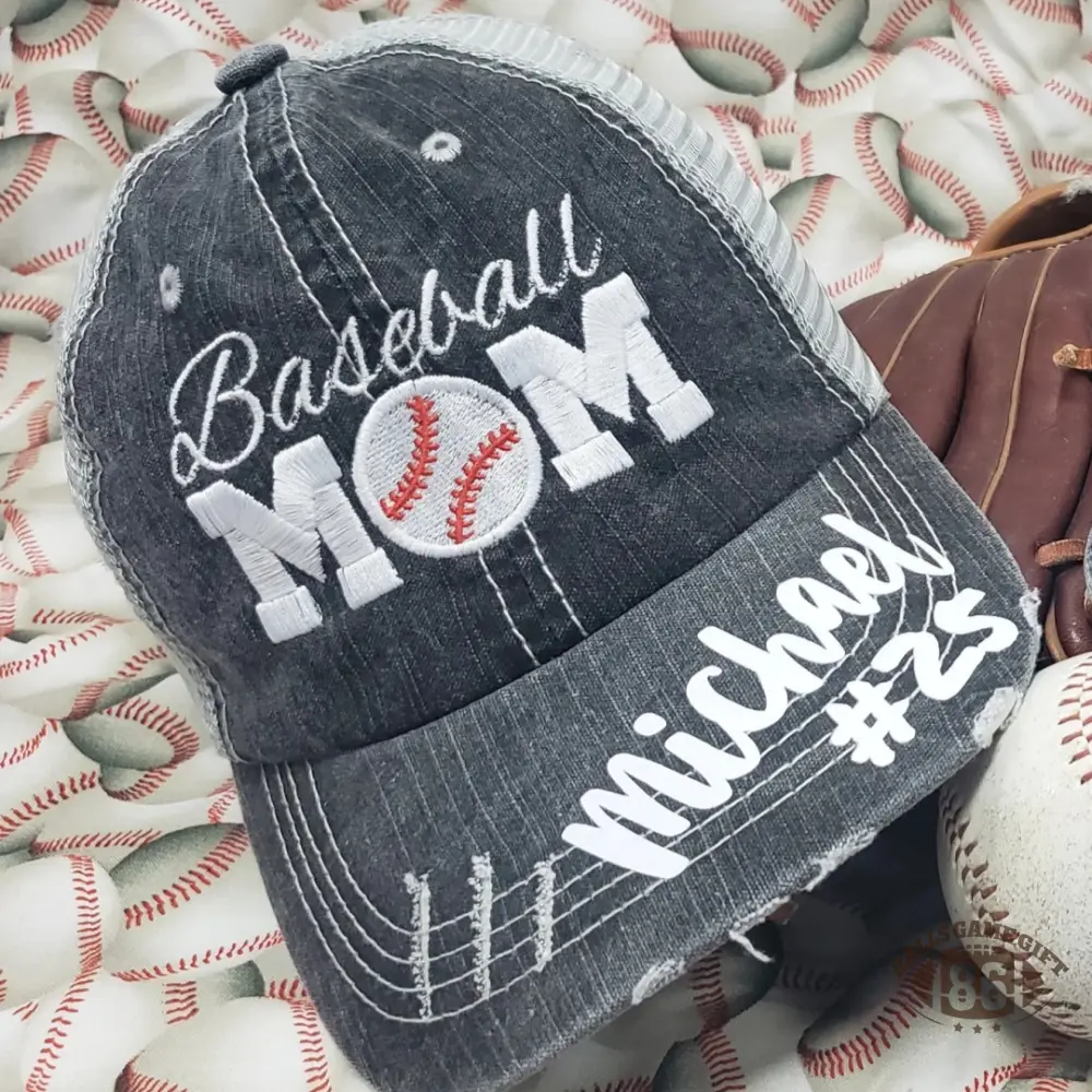 Personalized Baseball Mom Hat - Wear Your Athlete's Pride, Custom Name & Number
