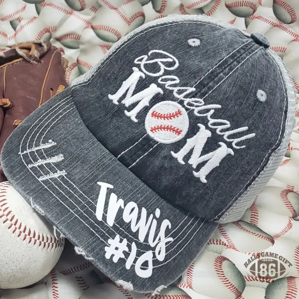 Personalized Baseball Mom Hat - Wear Your Athlete's Pride, Custom Name & Number
