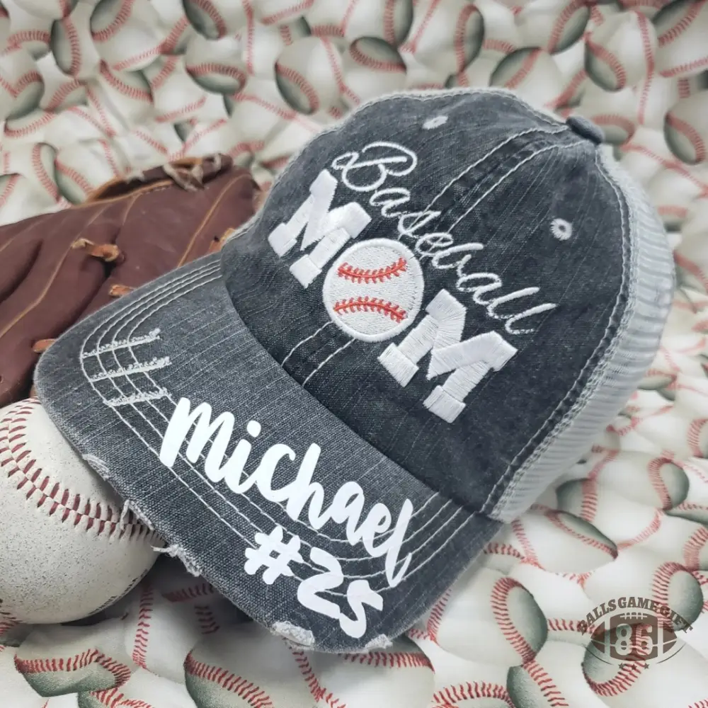 Personalized Baseball Mom Hat - Wear Your Athlete's Pride, Custom Name & Number