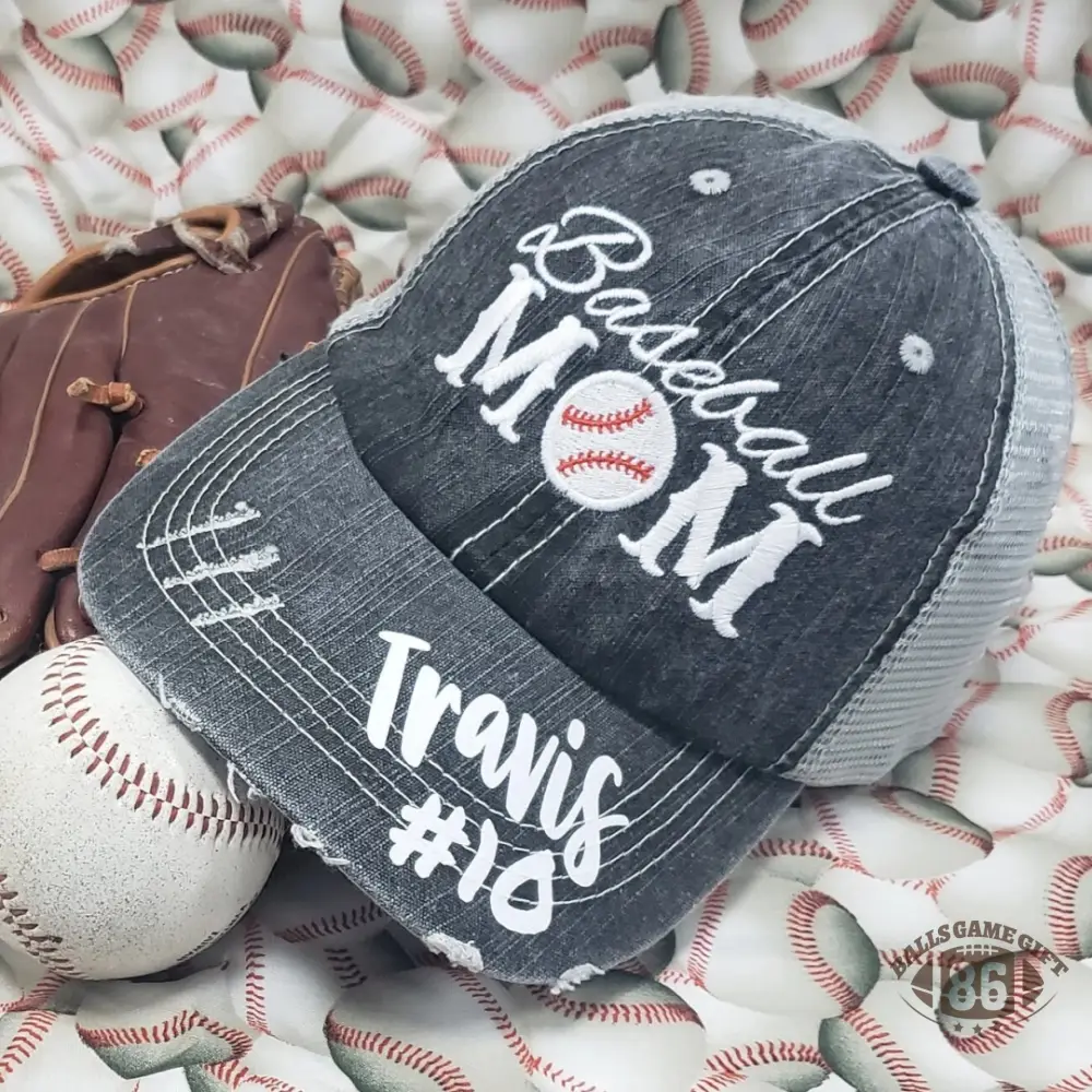 Personalized Baseball Mom Hat - Wear Your Athlete's Pride, Custom Name & Number