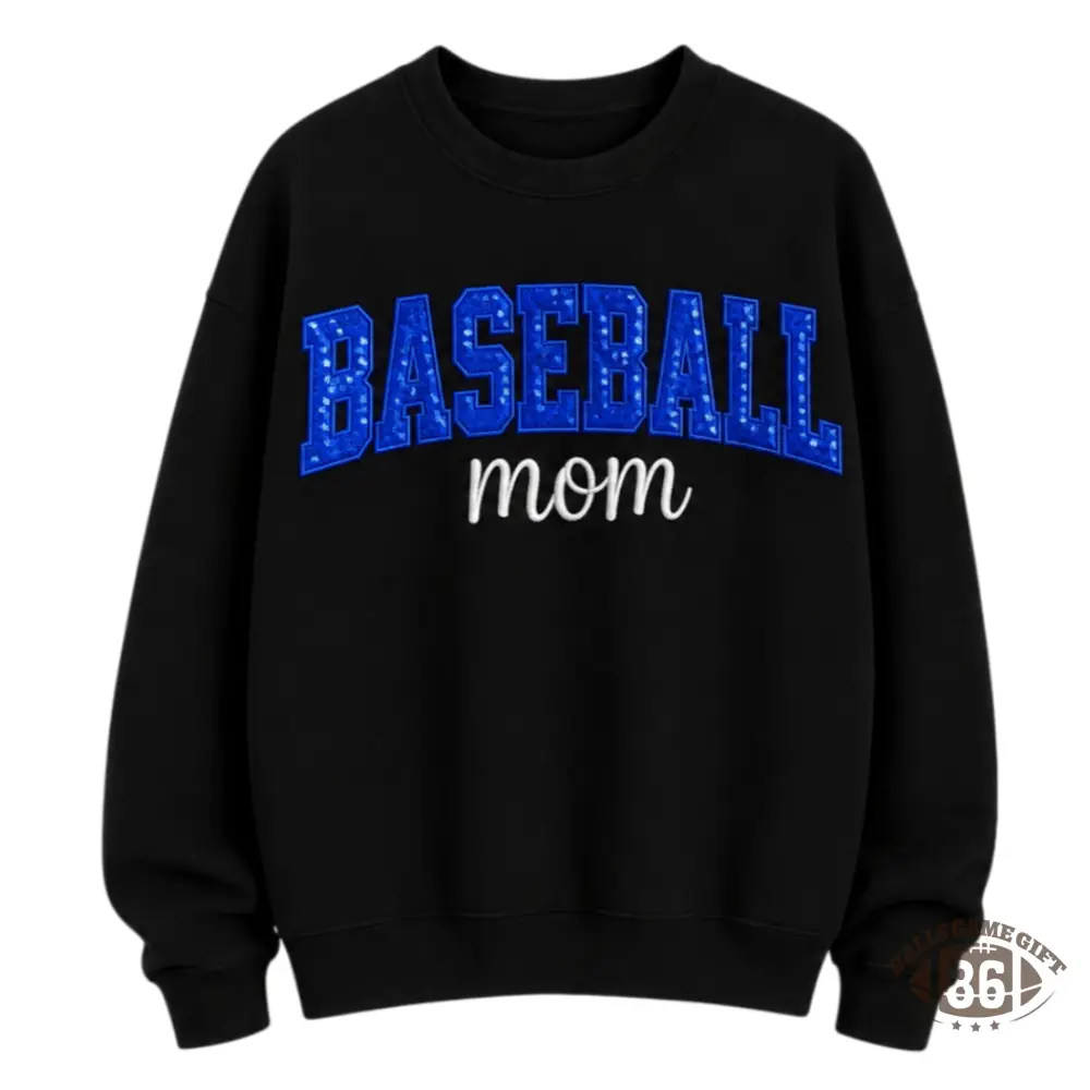Personalized Baseball Mom Sweatshirt, Custom Name Back Bow Sequin Crewneck, Baseball Mom Gift, Game Day Sweatshirt