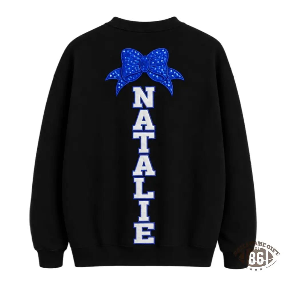 Personalized Baseball Mom Sweatshirt, Custom Name Back Bow Sequin Crewneck, Baseball Mom Gift, Game Day Sweatshirt