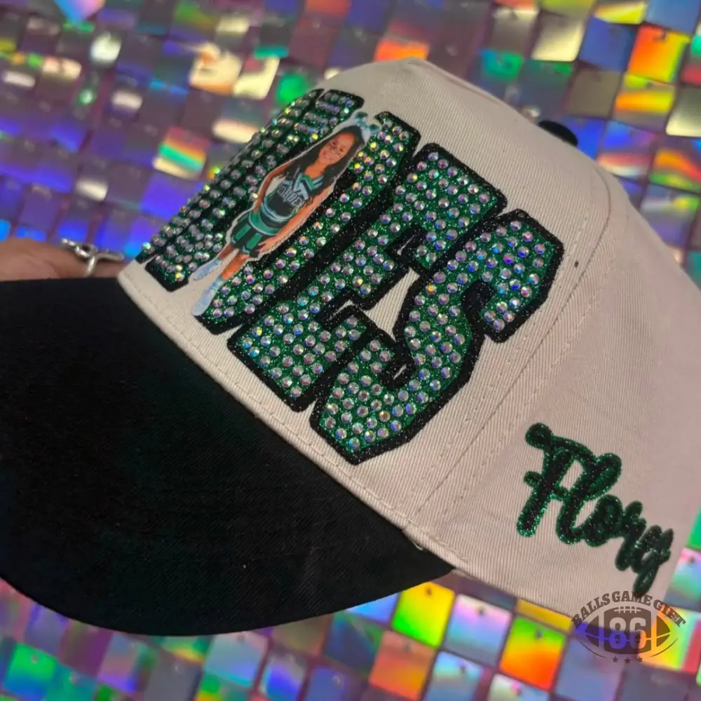 Personalized Bling Rhinestone Trucker Hat | Custom Photo & Name, Game Day Sports Baseball Cap