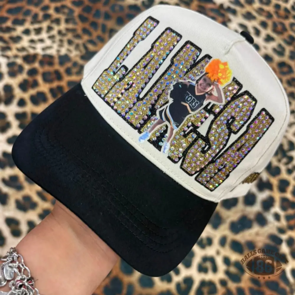 Personalized Bling Rhinestone Trucker Hat | Custom Photo & Name, Game Day Sports Baseball Cap