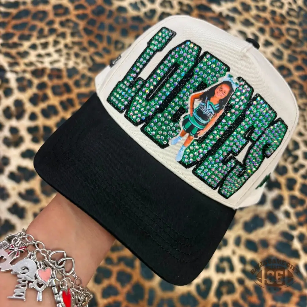 Personalized Bling Rhinestone Trucker Hat | Custom Photo & Name, Game Day Sports Baseball Cap